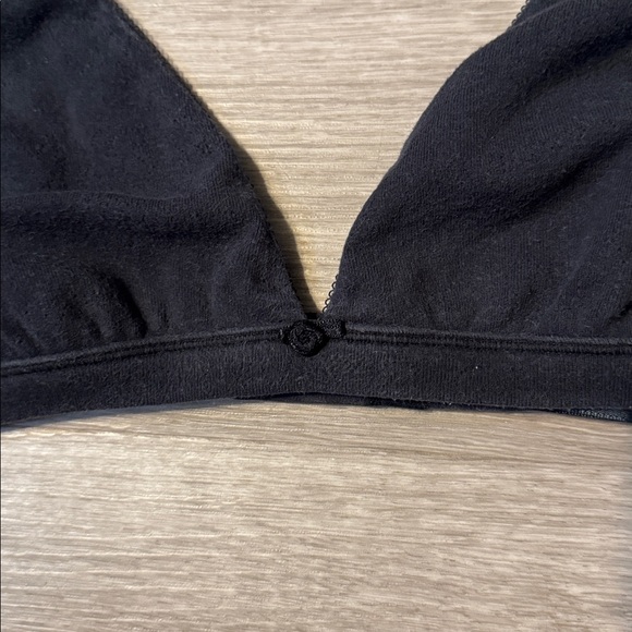 SKIMS Cotton Jersey Pointelle Knit Triangle Bralette — Soot - Picture 6 of 12